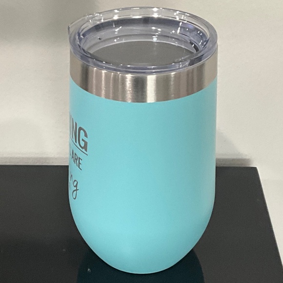 Engraved Wine, Coffee Tumbler with “ “Warning the girls are Drinking Again “ CB - Picture 2 of 2